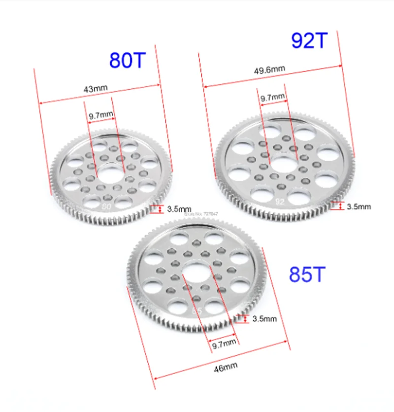 Metal 48P Spur Gear 92T 85T 80T Motor Pinion Gears 19T 20T 21T 22T 23T 24T 25T 26T-33T For Sakura D3 XI Zero S 1:10 RC Drift Car