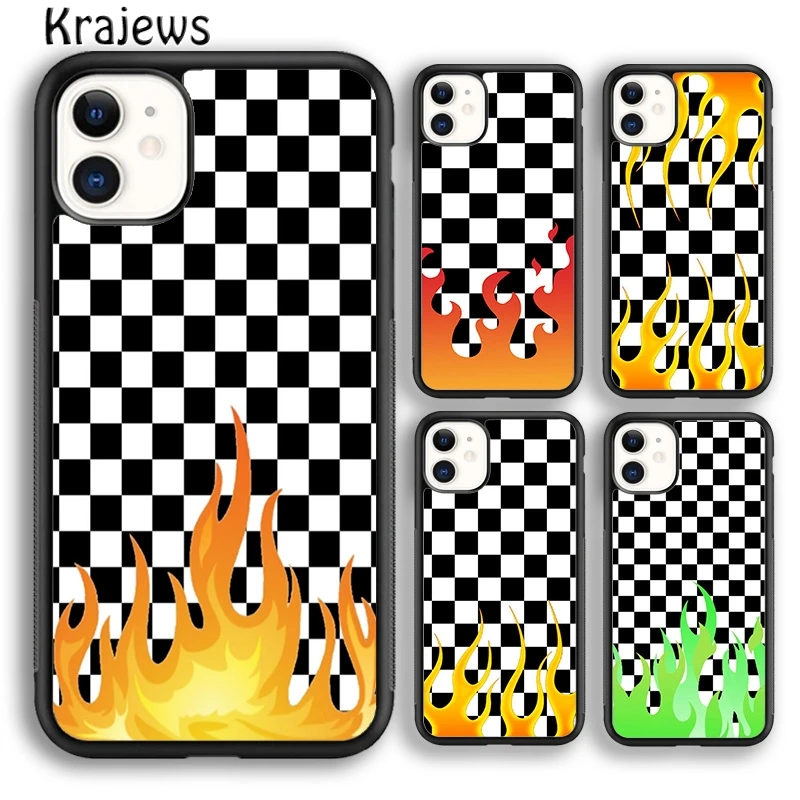 

Чехол Checkerboard Flame для iPhone 17 Air 16, чехол для телефона 15, 14 plus 11, 12, 13 pro max, чехол, чехол Fundas