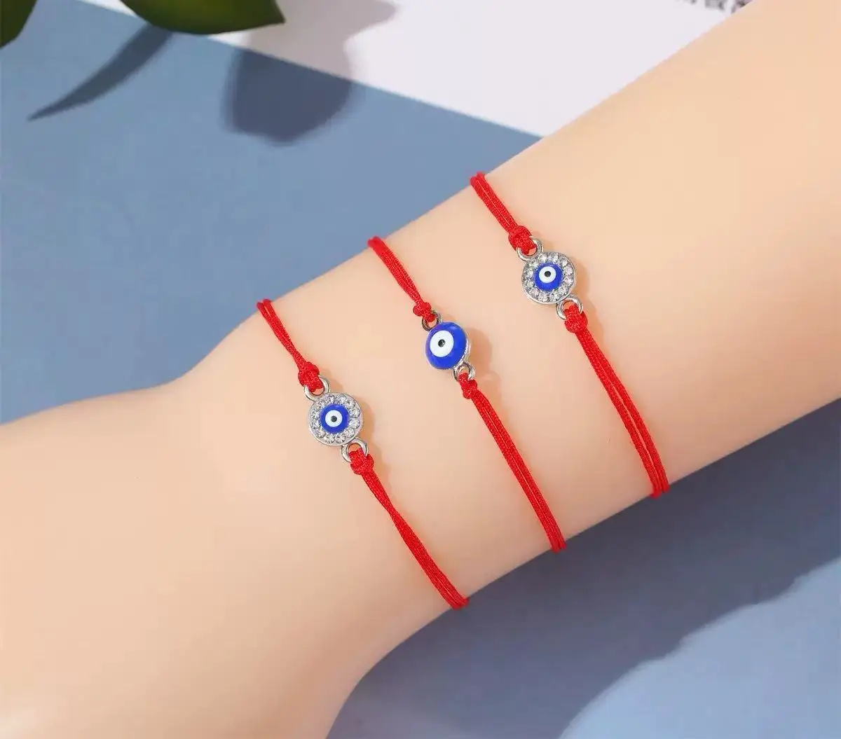 12 piece minimalist woven Devil's Eye adjustable stretch bracelet set suitable for couples to wear and friends to give gifts image 6