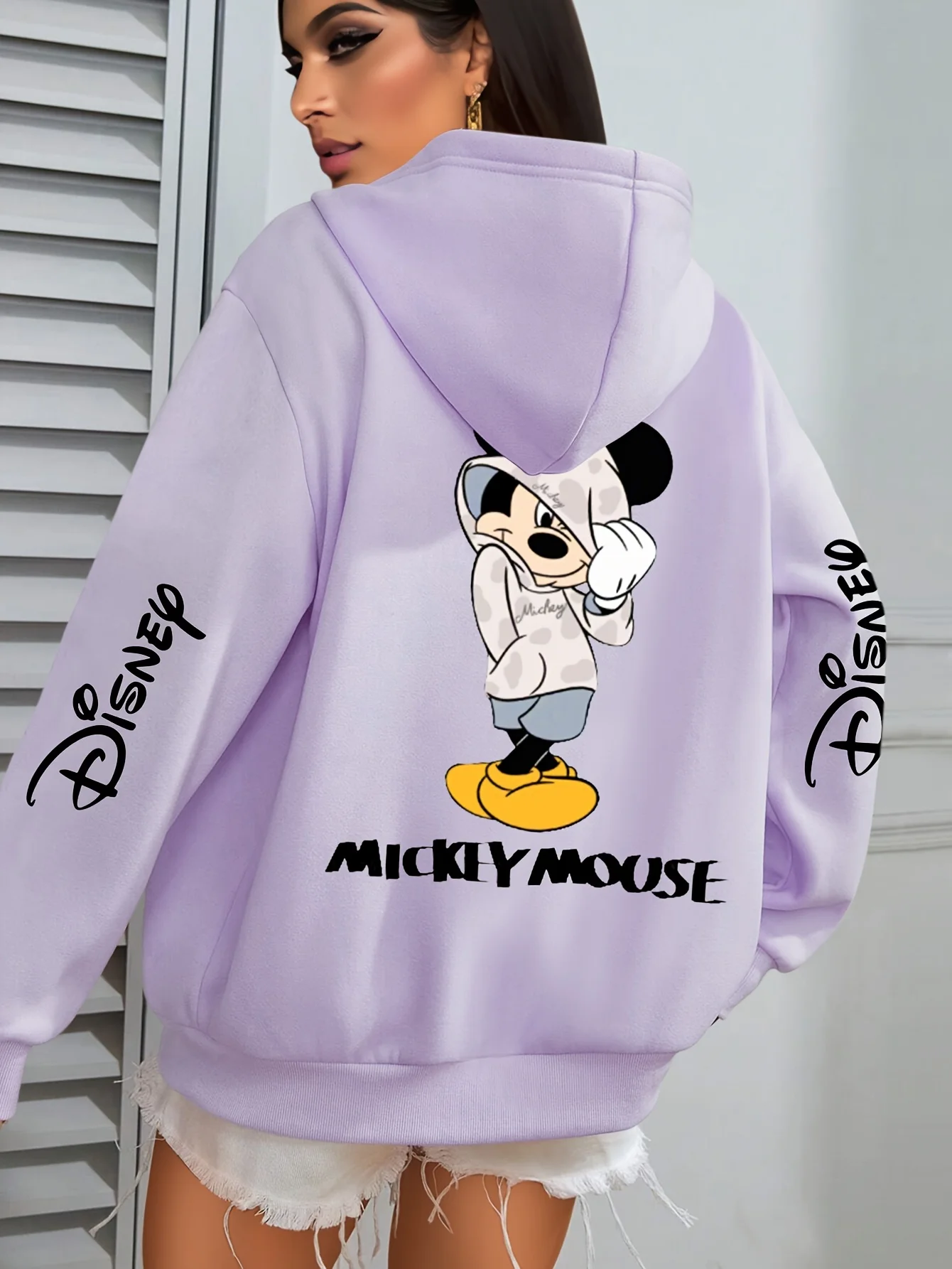 

Женская толстовка Disney Mickey Co Branded, осень-зима 2026, новая, с мультяшным принтом, свободного кроя, в повседневном стиле, топ-куртка