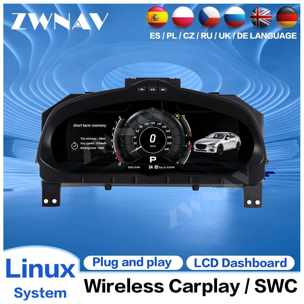 Car LCD Stereo Digital Cluster For Mazda 3 Axela 2014‑2019 Original Virtual Speedometers Cockpit Linux OS Dashboard Speedometer