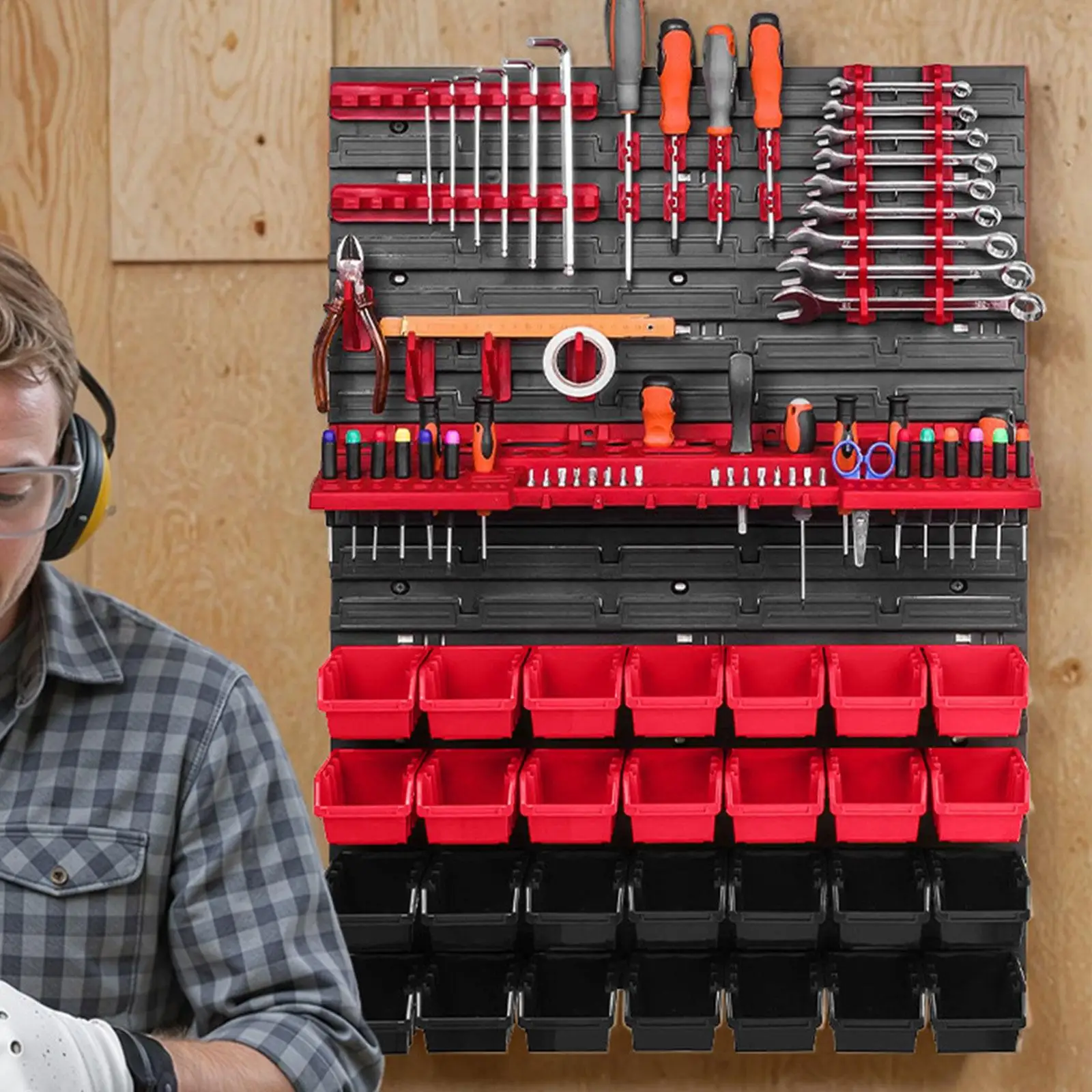 

Heavy Duty ABS Plastic Screws Storage Organizer Modular Tool Rack for Garage Workshop Tools and Accessories