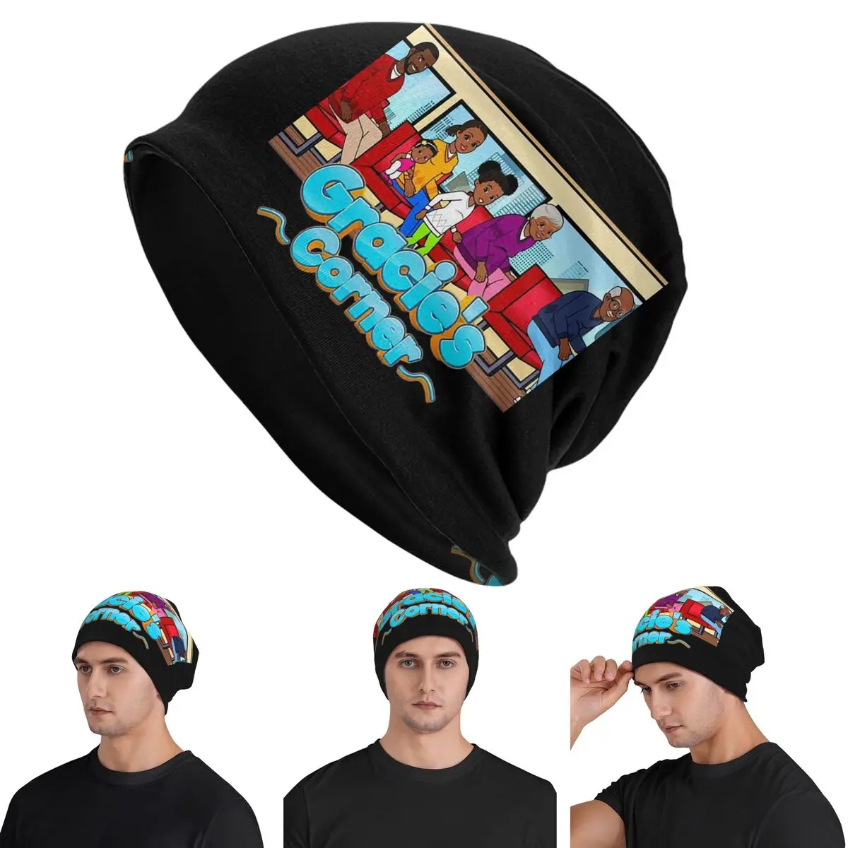 Gracies Family Corner Cute Phonic's Song Skullies Beanies Hats Warm Autumn Winter Outdoor Cap Knitted Bonnet Caps for Unisex