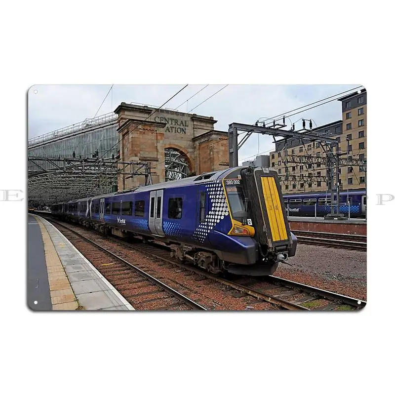 Scotrail Class 380 At Glasgow Central Metal Plaque Pub Cinema Create Wall Cave Plates Tin Sign Poster