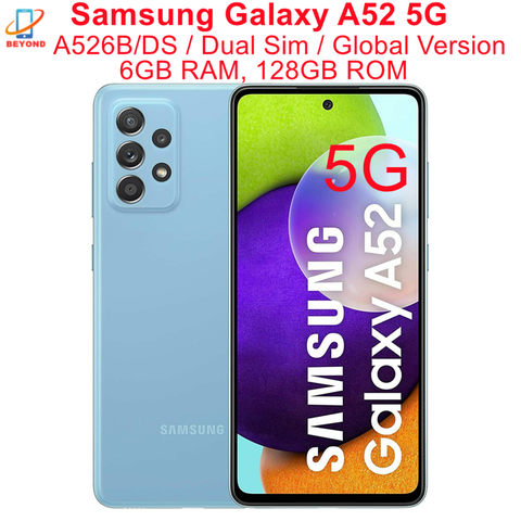 Samsung Galaxy A52 5G A526B/DS Dual Sim 6.5" 6GB RAM 128GB Octa Core Snapdragon NFC Versione globale Originale