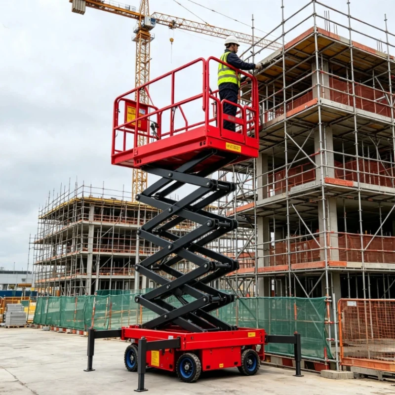 CE Certified Hydraulic Scissor Lift, Customized Working Range Mobile Electric Aerial Work Platform For Site Installation