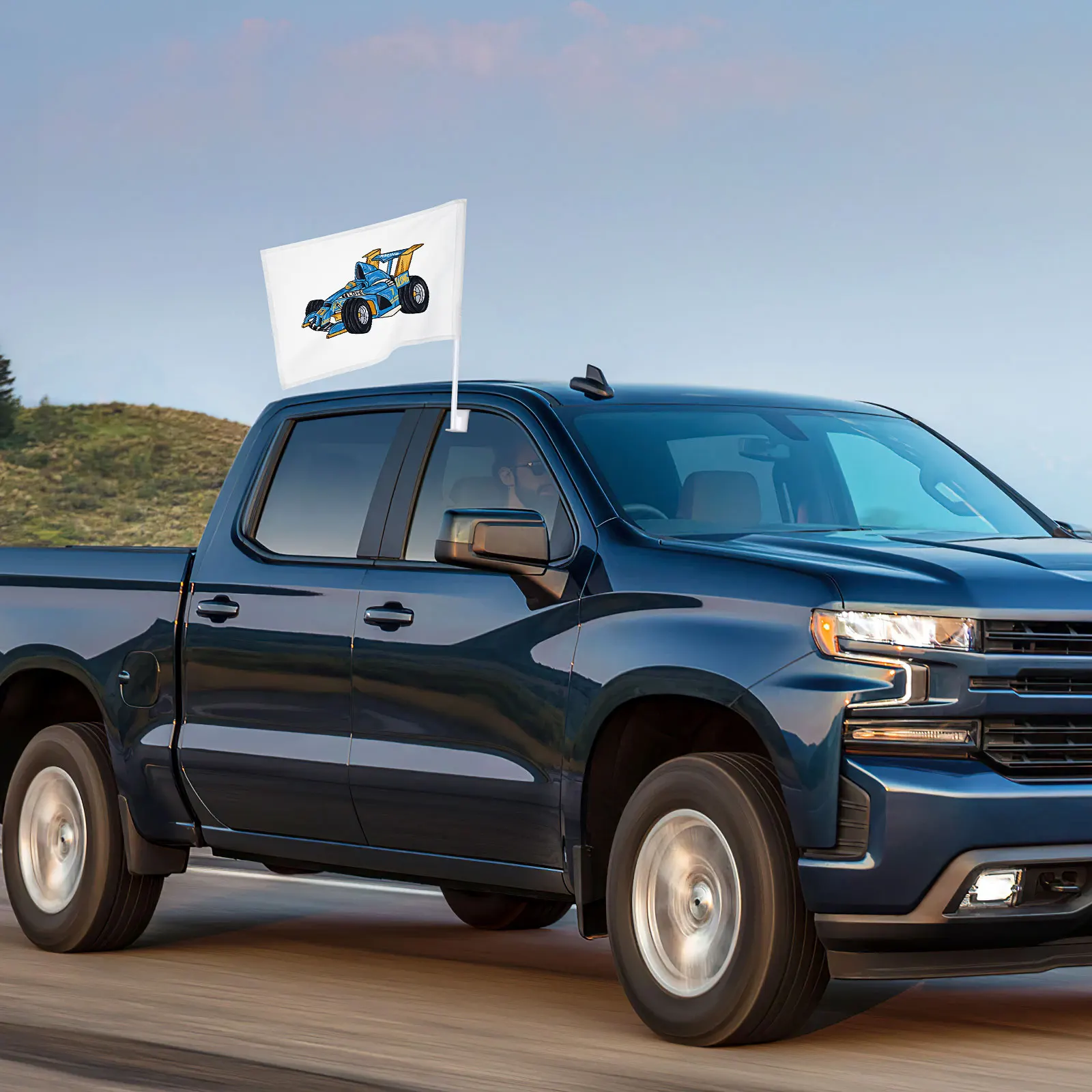 

8pcs Blank White Flags For Diy Car Window Decor Paintable Solid Color Auto Banner With Pole, Parade Race Party Lawn Garden