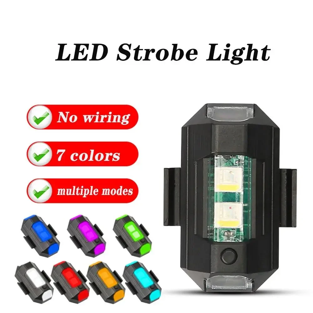 LED Warning Light Motorcycle Anti-collision Flashing Tail Light Drone with Strobe Light 7 Colors Bicycle Turn Signal Indicator