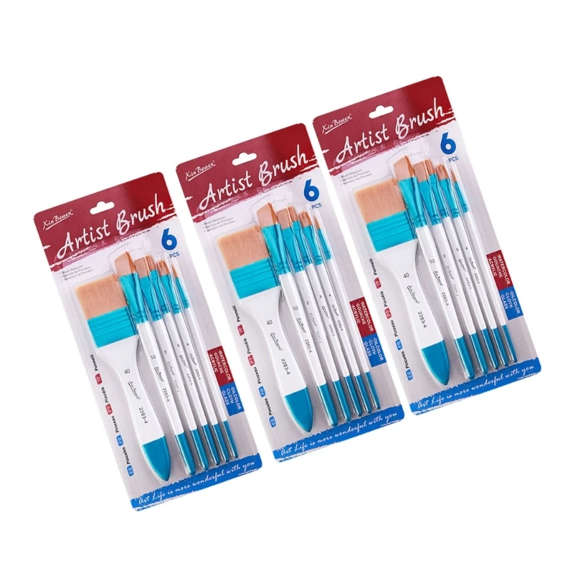 3 комплекта кистей для рисования, акварельные акриловые кисти, художественные кисти, принадлежности для рисования, живопись