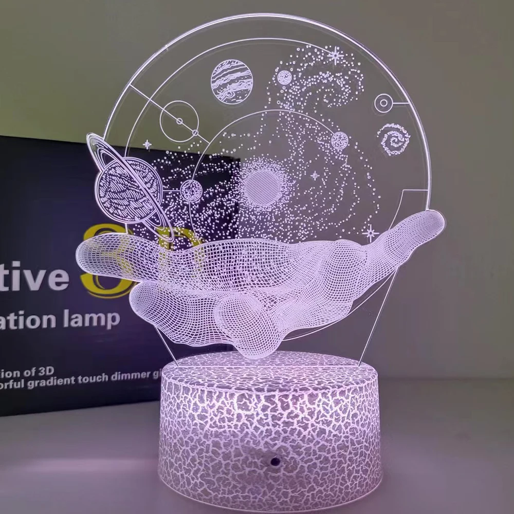 3D ottica Illusion proiettori lampada Universe Space Galaxy nel palmo della tua mano LED Night Light per Space Lover ragazzi e ragazze