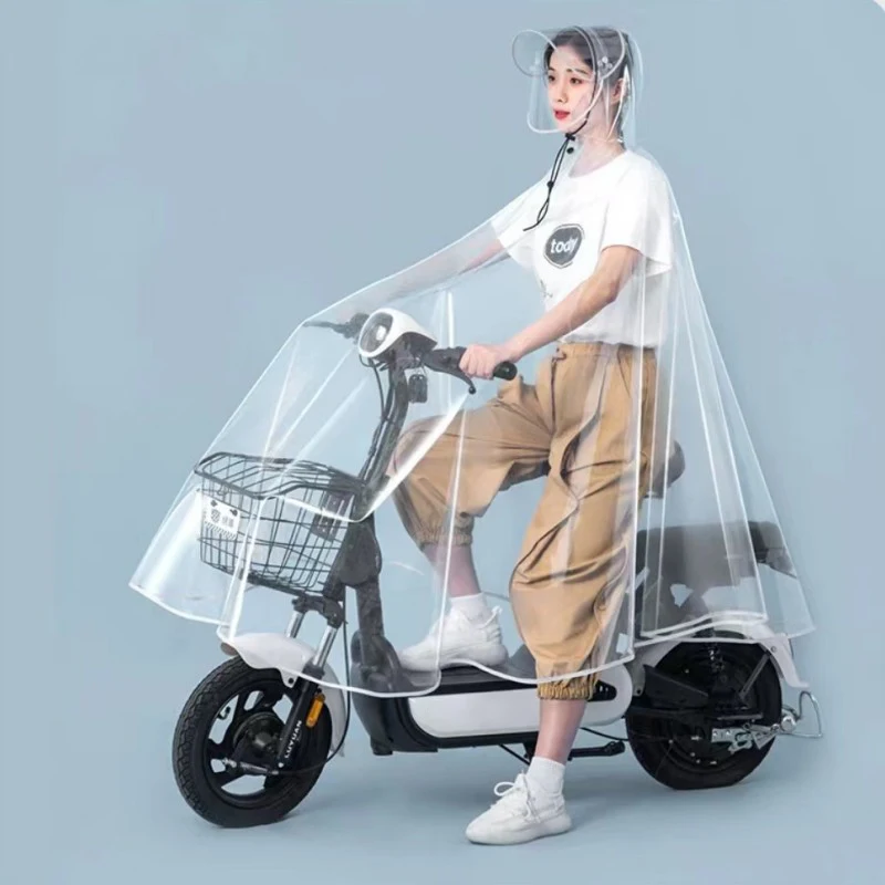 Cycling Rain Coat Jacket Capes Rain Poncho Hooded Mobility Scooter Rain Cover Motorcycle Transparent Long Full Body Waterproof