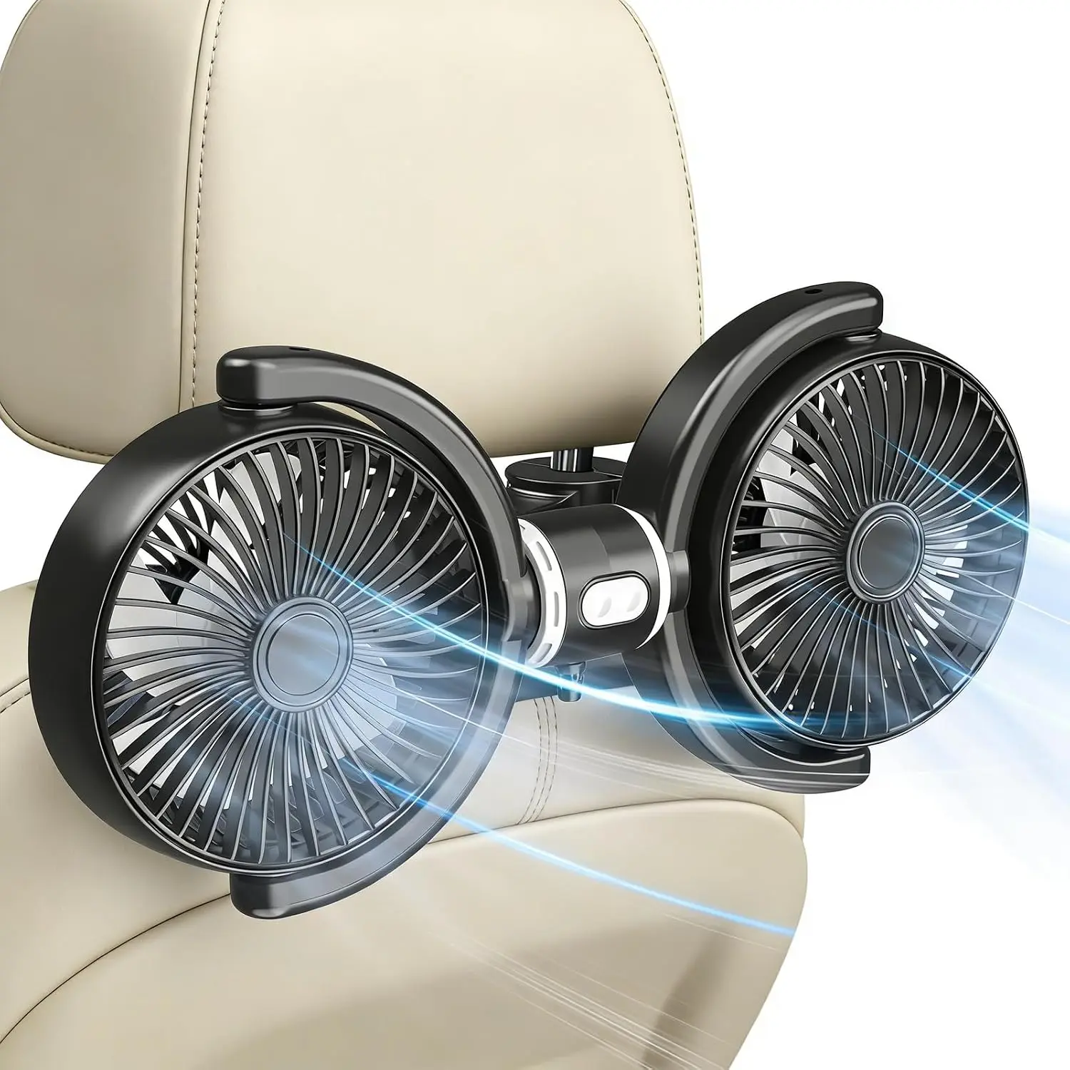 2026 New Upgrade Car Fans For Backseat Kids, USB Dual Head Car Seat Fan For Baby With Strong Wind To Circulate Cool Air , 3 Spee