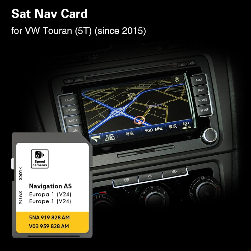 Für VW Touran 5T ab 2015 Kartenversion 2026 AS V24 Navigations-SD-Karte GPS 32GB Karte Finnland Niederlande Auto-Satellitennavigation