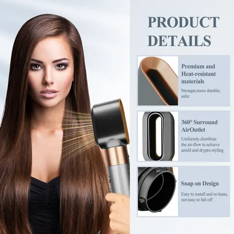 Ersättning för förstylingmunstycke till Airwrap-stylingtork, kompatibel med HS01 HS05, förformat tillbehör 12 best sales Dyson Airwrap-borste - №11