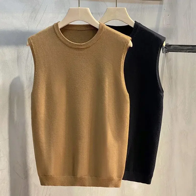 Waistcoat Korean Popular Clothes Sweaters Male Knitwear Jumpers Men\'s Knitted Vest Y2k Autumnr and Winter Top Cashmere Reviews