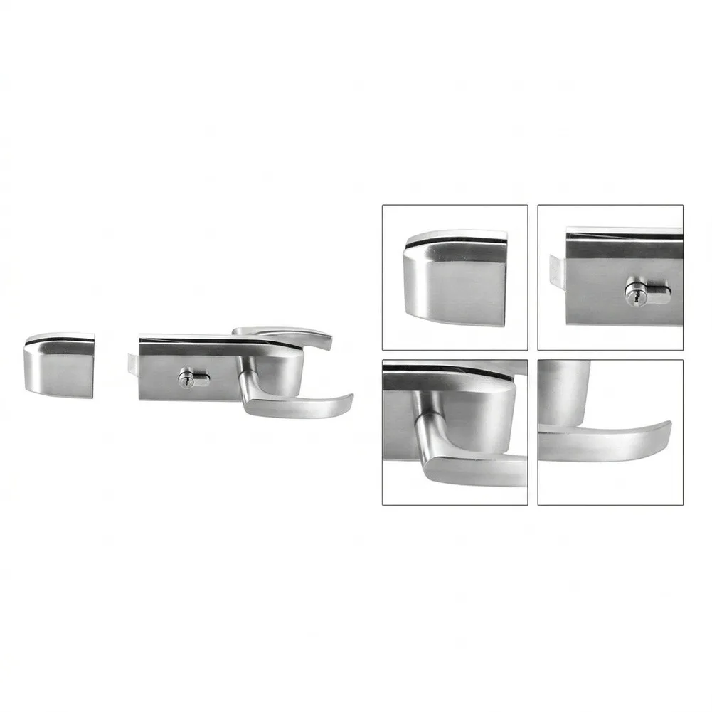 1 Piece Matte Stainless Steel Lock Set With Key For 12-18mm Thickness Glass Door Bedroom Balcony Fitting