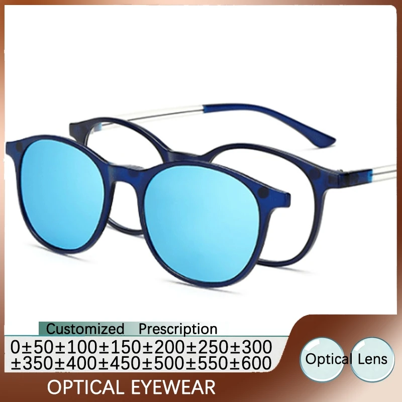 

Мужские черные очки с магнитными клипсами и поляризационными линзами, солнцезащитные очки с диоптриями, UV400, женские клипсы для вождения