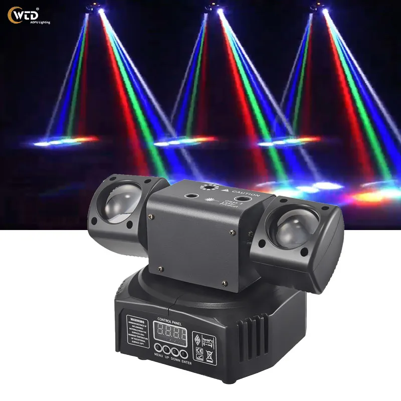 

AOPU 8Pcs 3W Moving Head Beam Light 1W Red and 1W Green Laser Lights 10W Strobe DMX Spider Light for KTV Stage