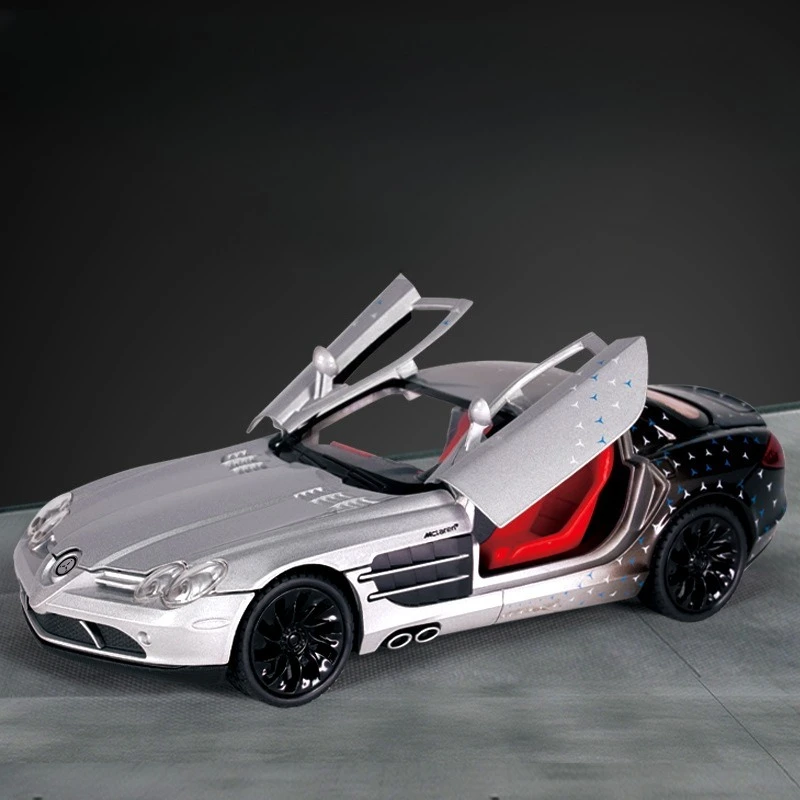 

1:24 SLE Supercar Alloy Metal Diecast Model Car Sound & Light Pull Back High Simulation Gift Children's Toy Car