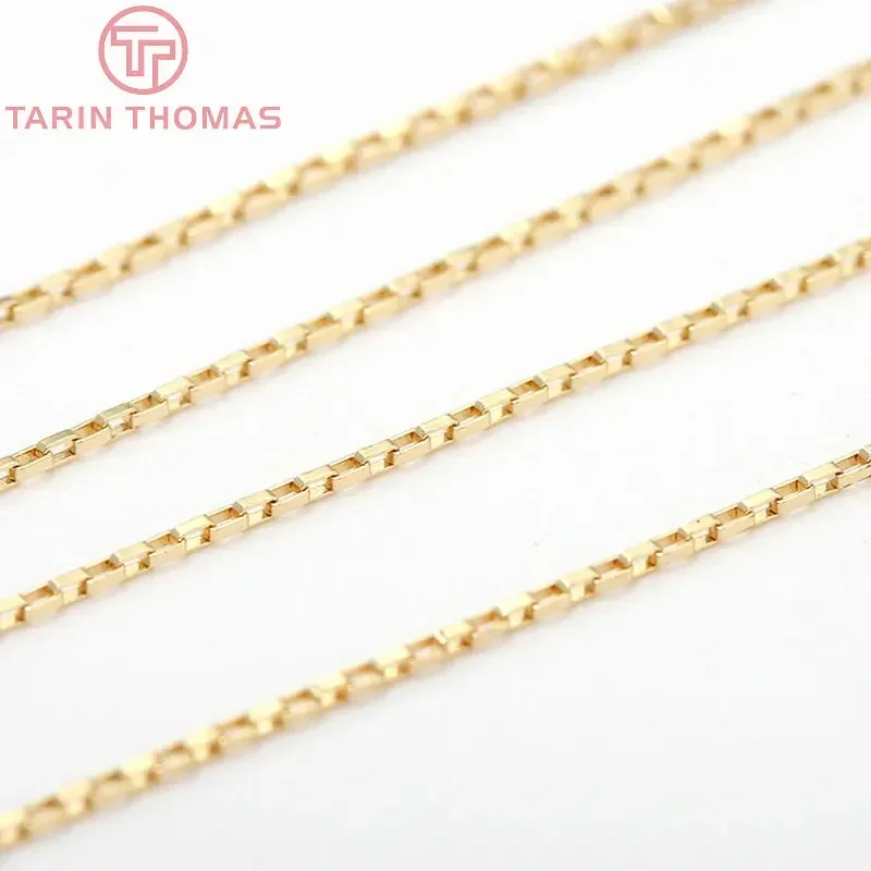 (6196)  1MM 2MM 24K Gold Color Brass Necklace Chains Bracelet Chains High Quality Diy Jewelry Findings Accessories Wholesale