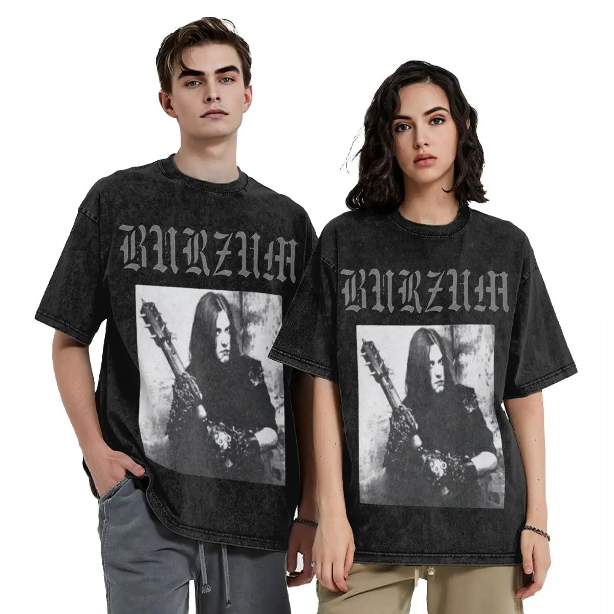 Varg Vikernes Burzum Metal Band T Shirts Hip Hop Washed Cotton High Street T-Shirts Fashion for Men Women Streetwear Tees