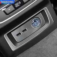 Car Rear Air Cigarette Lighter Panel Frame Decoration Stainless Steel Sticker Trim For Audi Q5 FY 2018-2022 Interior Accessories