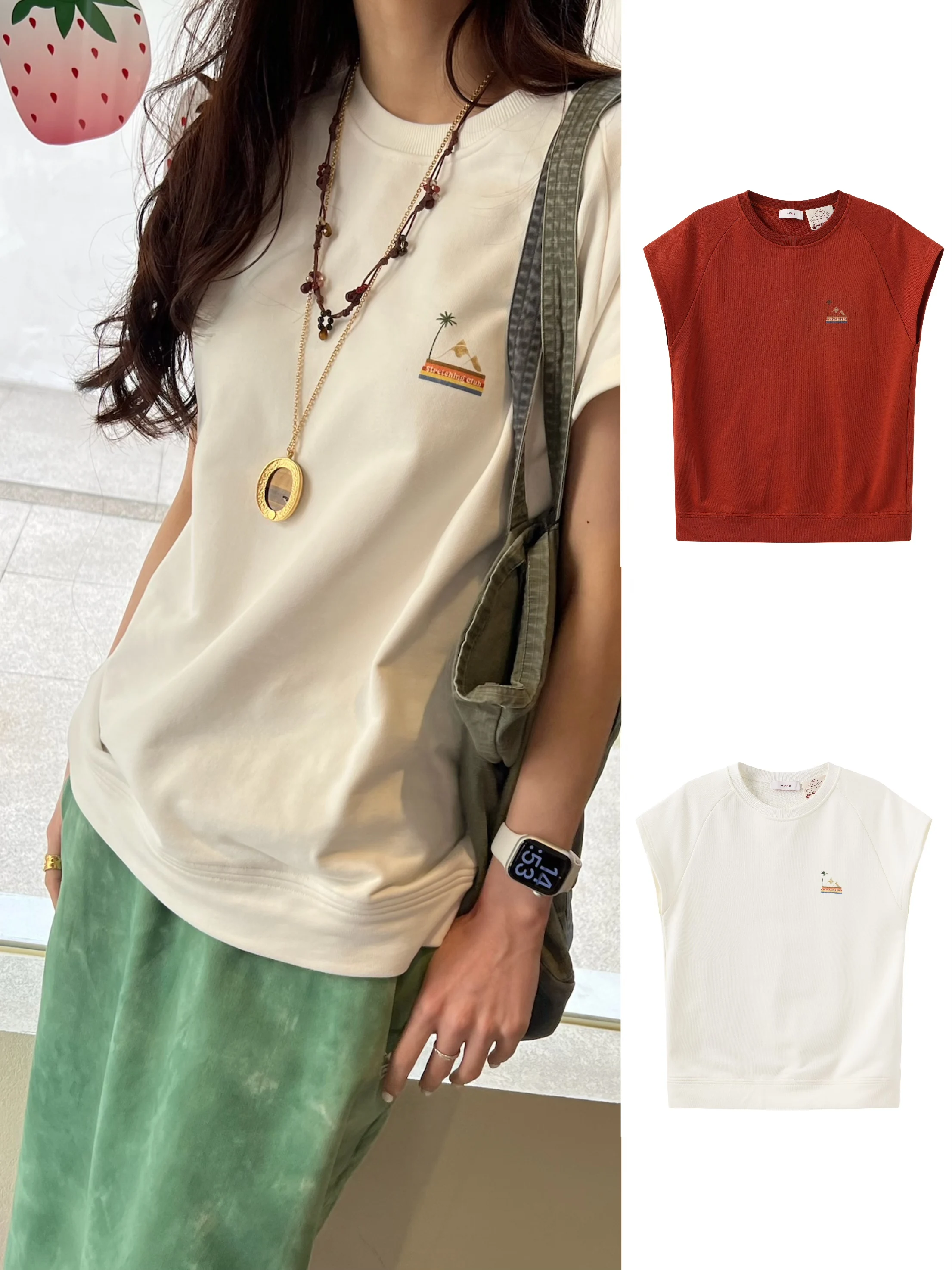 

Женская футболка с логотипом 8ON8, повседневная, с круглым вырезом, из чистого хлопка, с вставками на плечах, весна-лето