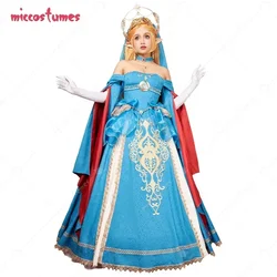 Miccostumes Women's Princess Dress Wedding Style Cosplay Costume Top and Skirt with Veil