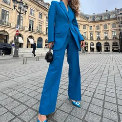 Korean Spring Formal Ladies Blazer Women Business Suits with Sets One-button Work Wear Office Uniform Autumn Casual Pants Set