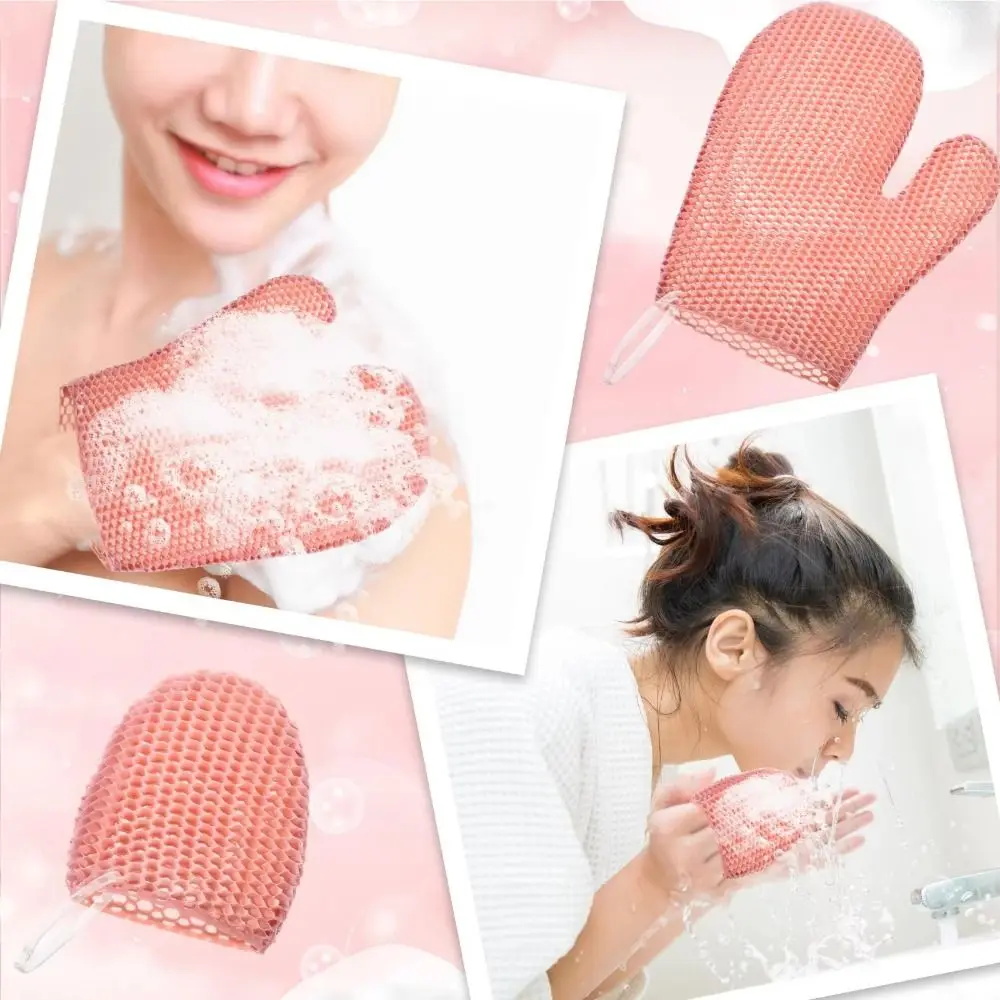 Guantes de ducha de TPU con diseño de panal, esponja exfoliante de secado rápido, guante exfoliante de color sólido para la piel, guantes exfoliantes corporales.