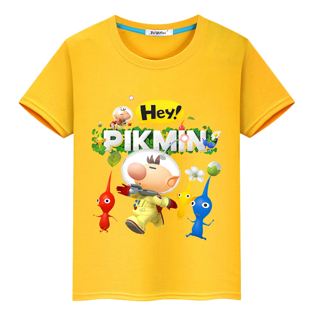 Pikmin Print cartoons100 % bawełniana koszulka dla chłopców anime tee chłopięce ubrania duma tshirt krótkie topy y2k jednoczęściowe ubrania dla