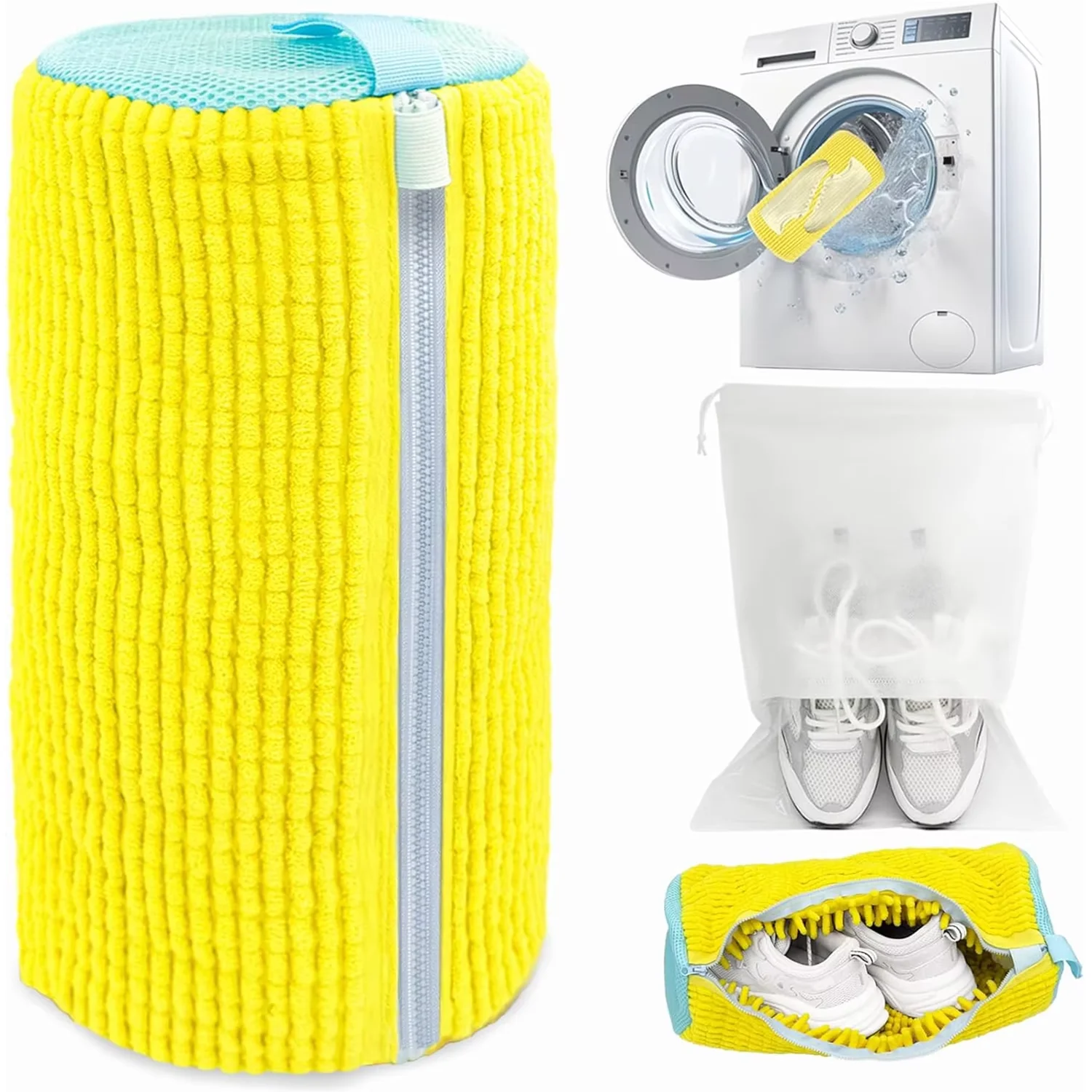 

1PCS Wash Shoes Bag Padded Net Laundry Shoes Protector Fluffy fibers Polyester Washing Shoes Machine Laundry Bag Drying Bags