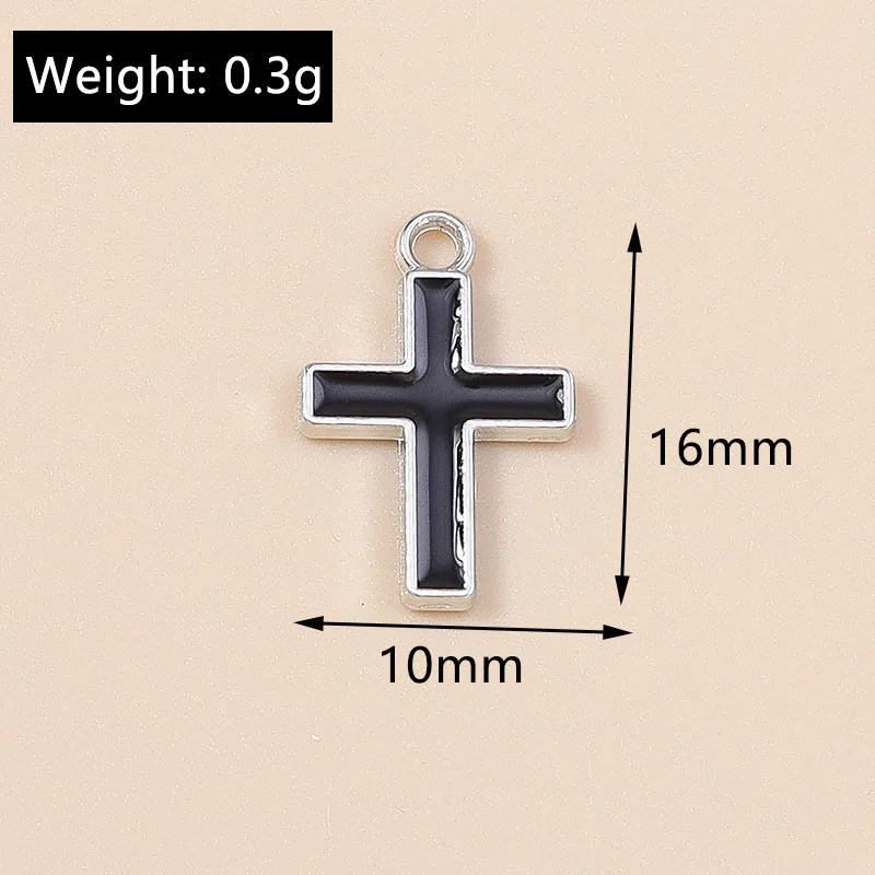 Leslie 10 Stück religiöse Kreuz-Charms-Anhänger für Halskette, Ohrringe, Gold, Silber, vergoldet, Charms, DIY-Schmuckherstellung – Detail 2