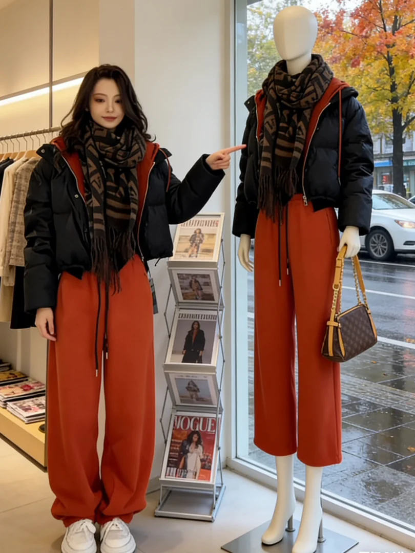 

Adorable 2025 Trendy Korean Sle Bread Coat Hooded Thi Warm Cotton Jaet Winter Clothes Cotton Clothes ort Outerwear