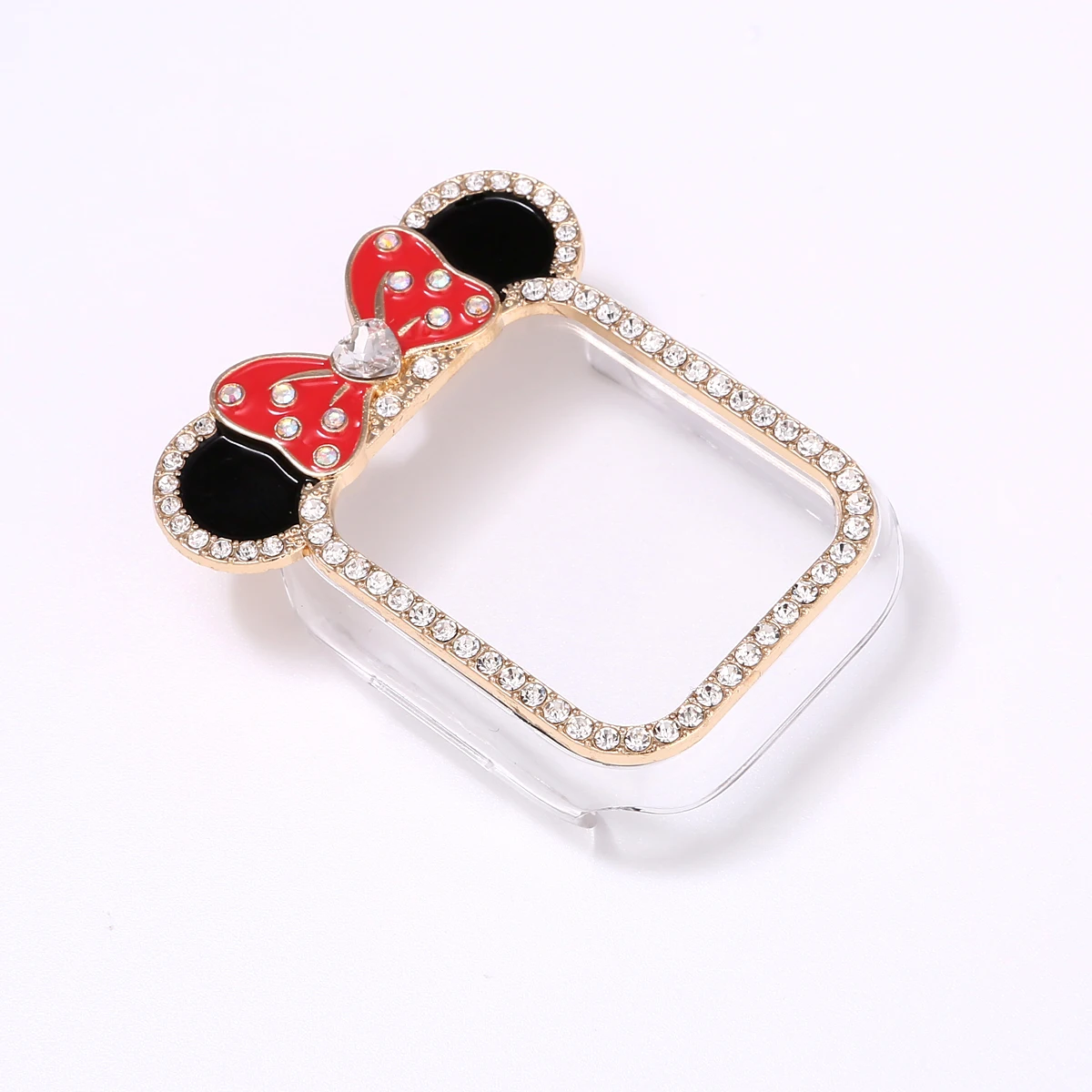 Protective Case for Apple Watch series 9 8 7 Rhinestone Women Fashion Cute Cartoon Animals Frame Cover iWatch Series 41mm 45mm