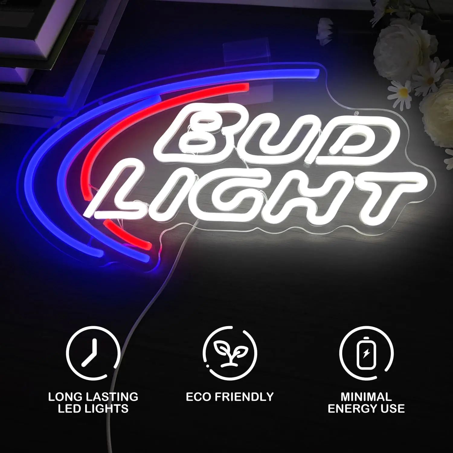 BUD LIGHT USB Powered Led Neon Sign Dimmable Neon Light Wall Decor For Room Decor Party Birthday Handmade Gift Pub Beer Club