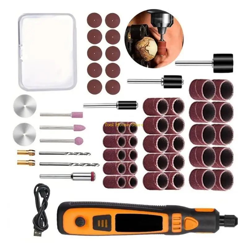 

Multi Purpose Engraving Pen With 54 Grinding Head Rechargeable Battery or Precise Carving And Polishing