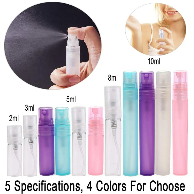 5pc 2ml/3ml/5ml/8ml/10ml Empty Portable Atomiser Spray Bottles Perfume Pen Vials Makeup Cosmetic Plastic Travel Sample Container