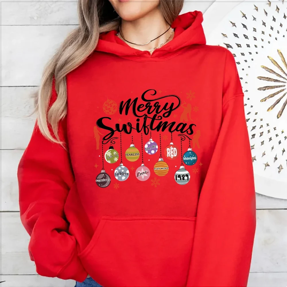 Merry Swiftmas Christmas Hoodie Holiday Season New Year's Eve Celebrations Parties Top Women Vintage Stylish Chic Outfit