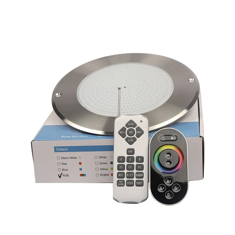 

AC12V IP68 RGBW WIFI Control 8mm Swimming Pool 316 Stainless Steel Light Wireless LED Swimming Pool Lights