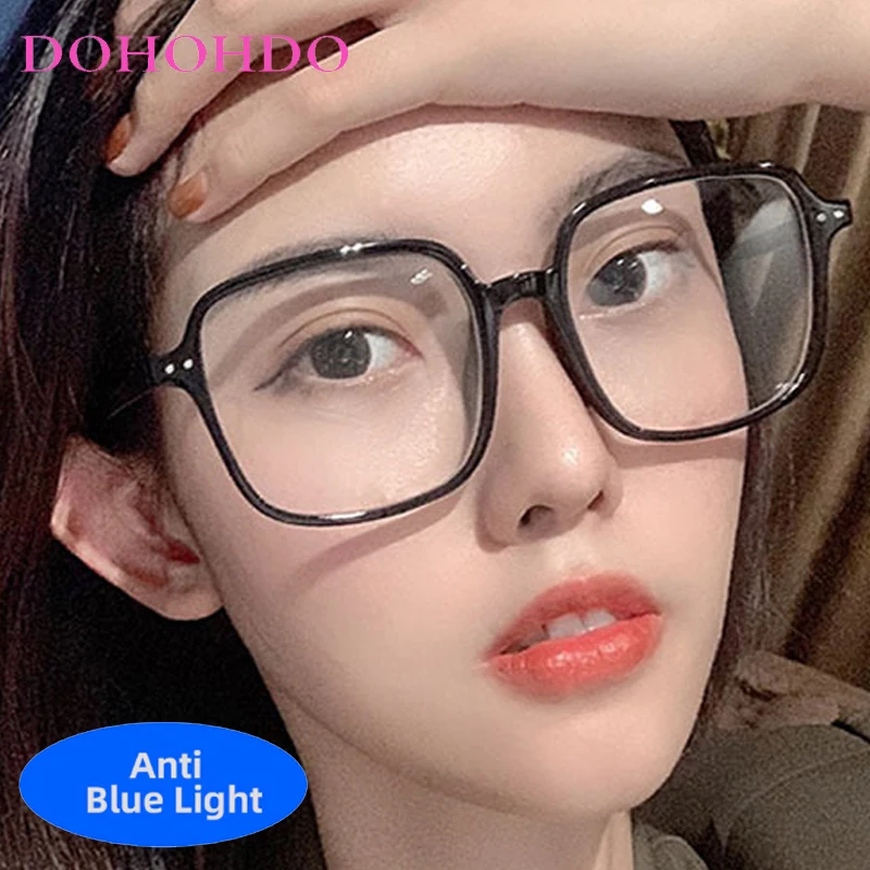 

Classic Trendy Big Square Blue Light Blocking Glasses Women Man Brand Designer Eyeglasses Optical Eyewear For Office Work Очк