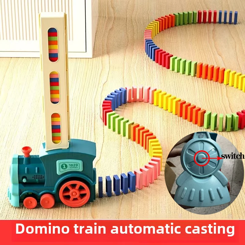 

Intelligent Educational Toys Children's Birthday Gifts New Automatic Laying Domino Train Electric Vehicle Building Block Kit