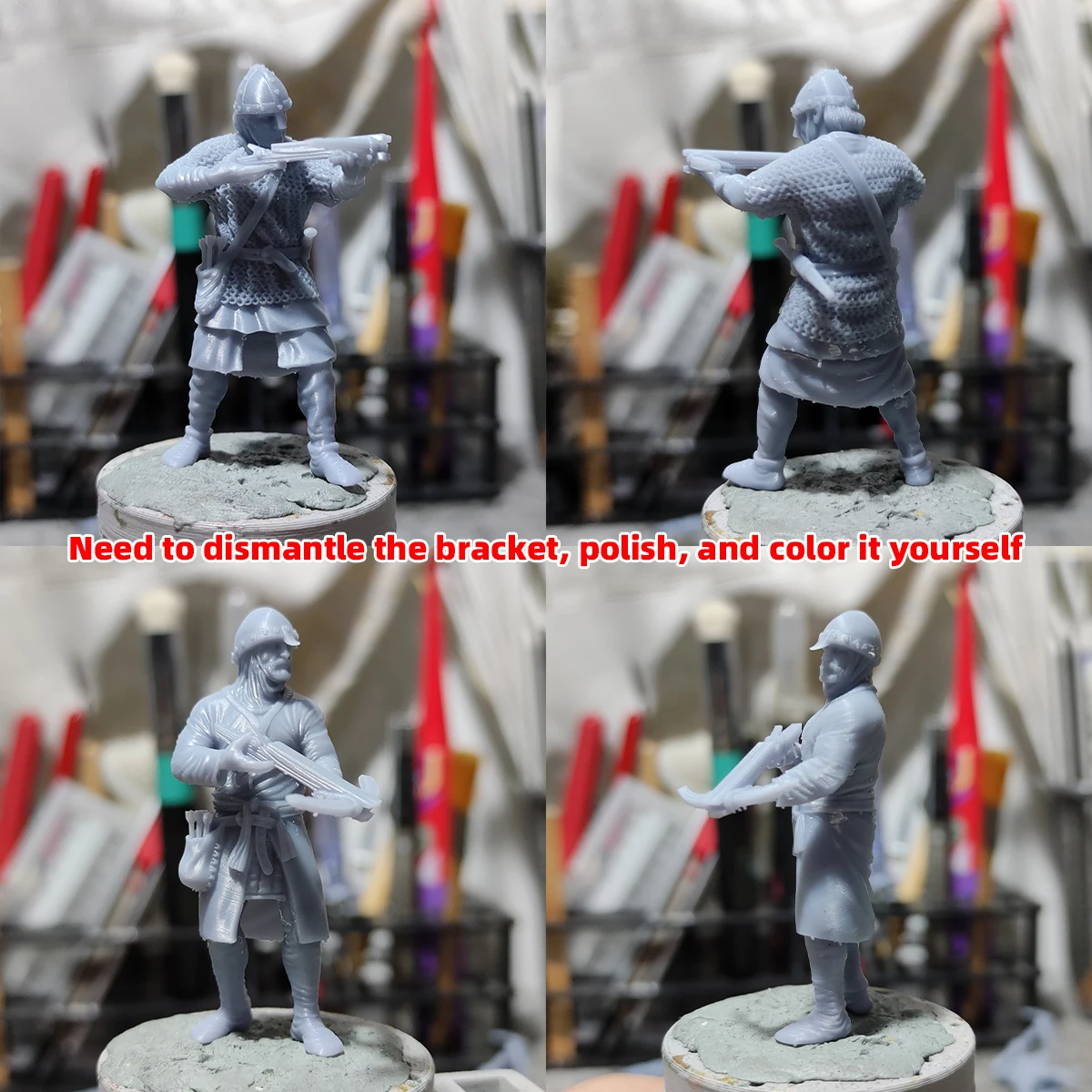 1/35 1/48 1/72 Maßstab Modellbausatz 3D Harz Miniatur-Soldatenfiguren Spanische Armbrustkrieger des 11. Jahrhunderts Kreuzritterfiguren Diorama – Detail 2