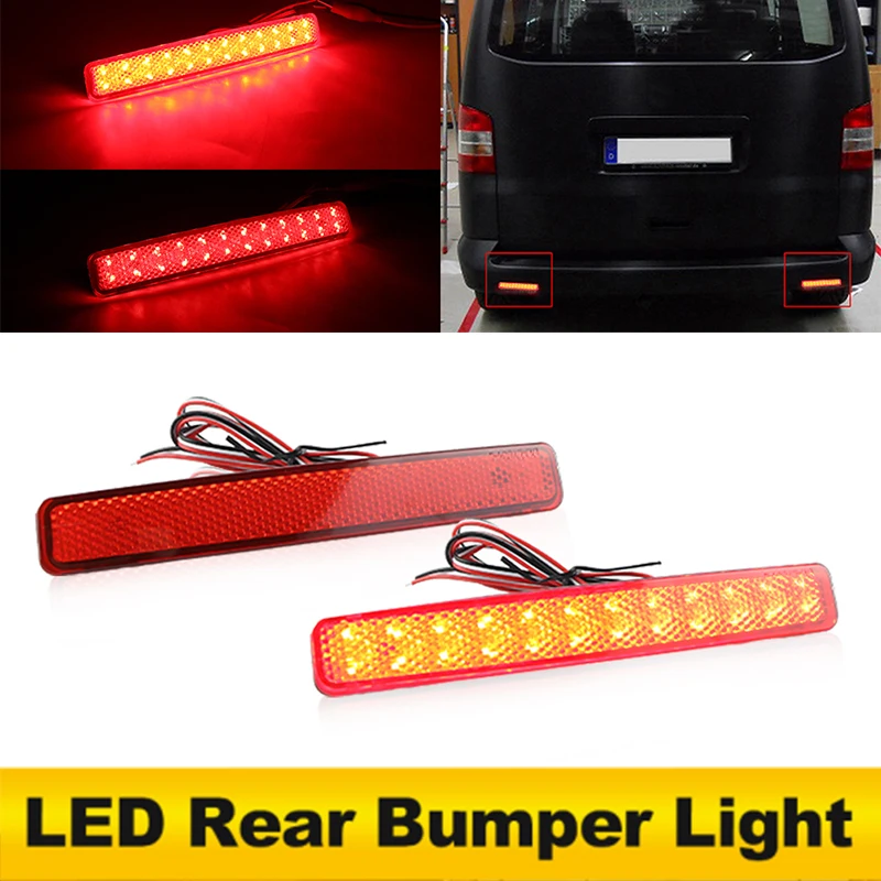 2 stücke Led Hinten Stoßstange Reflektor Licht Für Volkswagen VW T5 Transporter Caravelle Multivan 2003-2011 OEM: 7E0945105, 7E0945105C