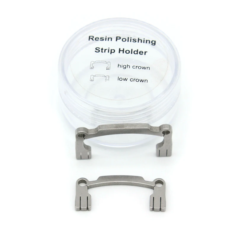 2PCS/Set Dental Resin Polishing Strip Holder High Crown Low Crown Autoclavable Stainless Steel Dentist Tools