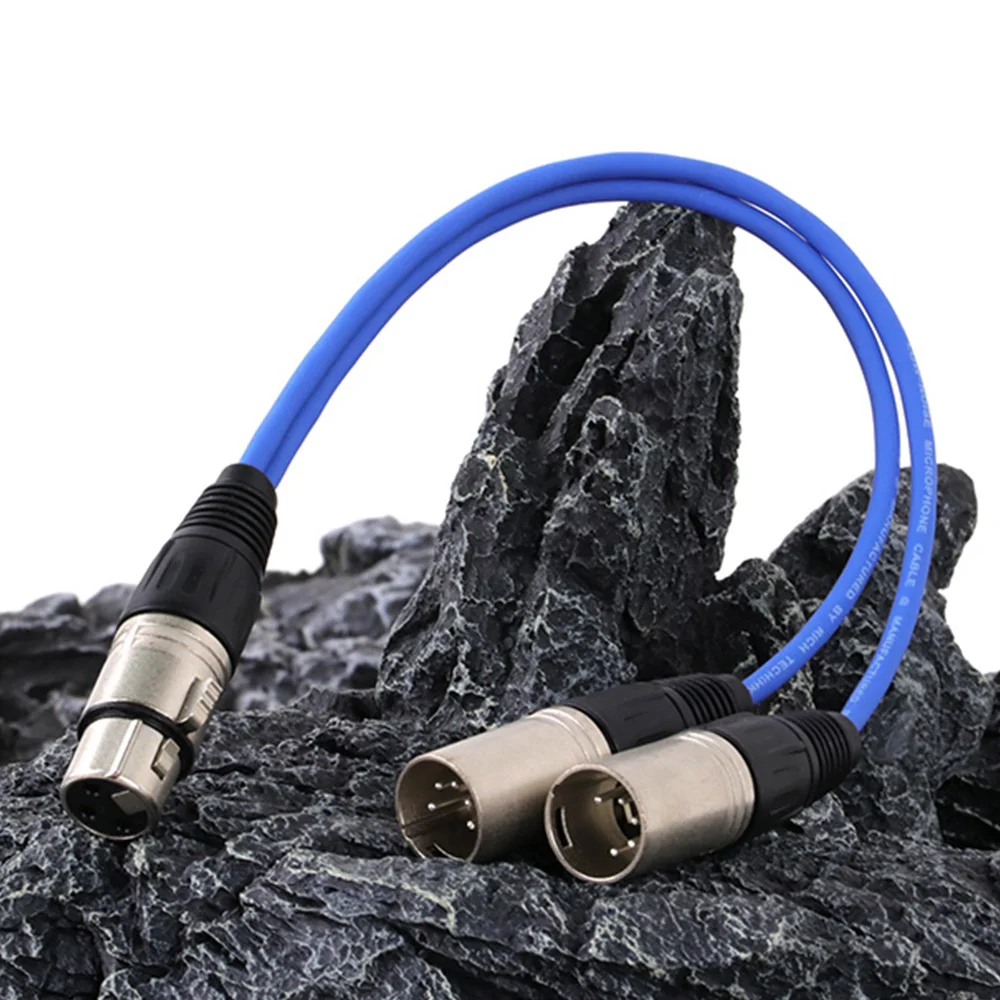 Kabel XLR Splitter Y, 3-pinowy żeński XLR na podwójny 5-pinowy męski konwerter Zbalansowany przedłużacz adaptera audio MIC do miksera głośnikowego