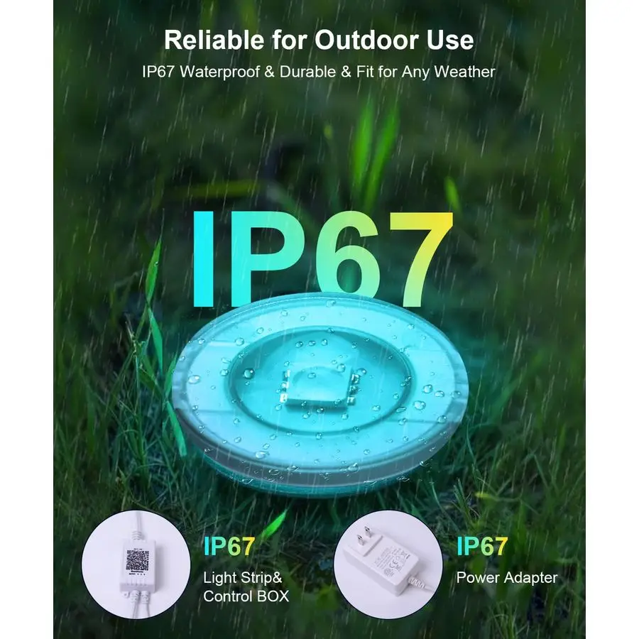 200ft Permanent Outdoor Lights for House, 2025 Smart RGB LED Outside Lights with APP Remote Control, IP67 Waterproof Eternity Ea
