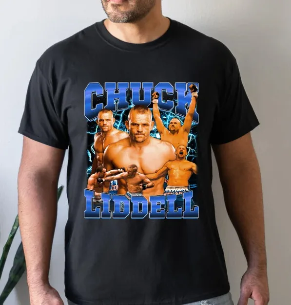 Chuck Liddell T-Shirt Shirt Vintage Graphic Tee Fighter Boxer American S-5Xl