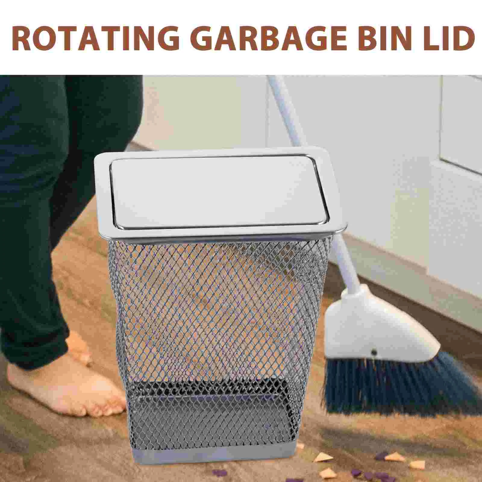 Hotel Trash Can Lid Flush Box Space-saving Recessed Bin Flap 430 Stainless Steel Cover Swing Efficient