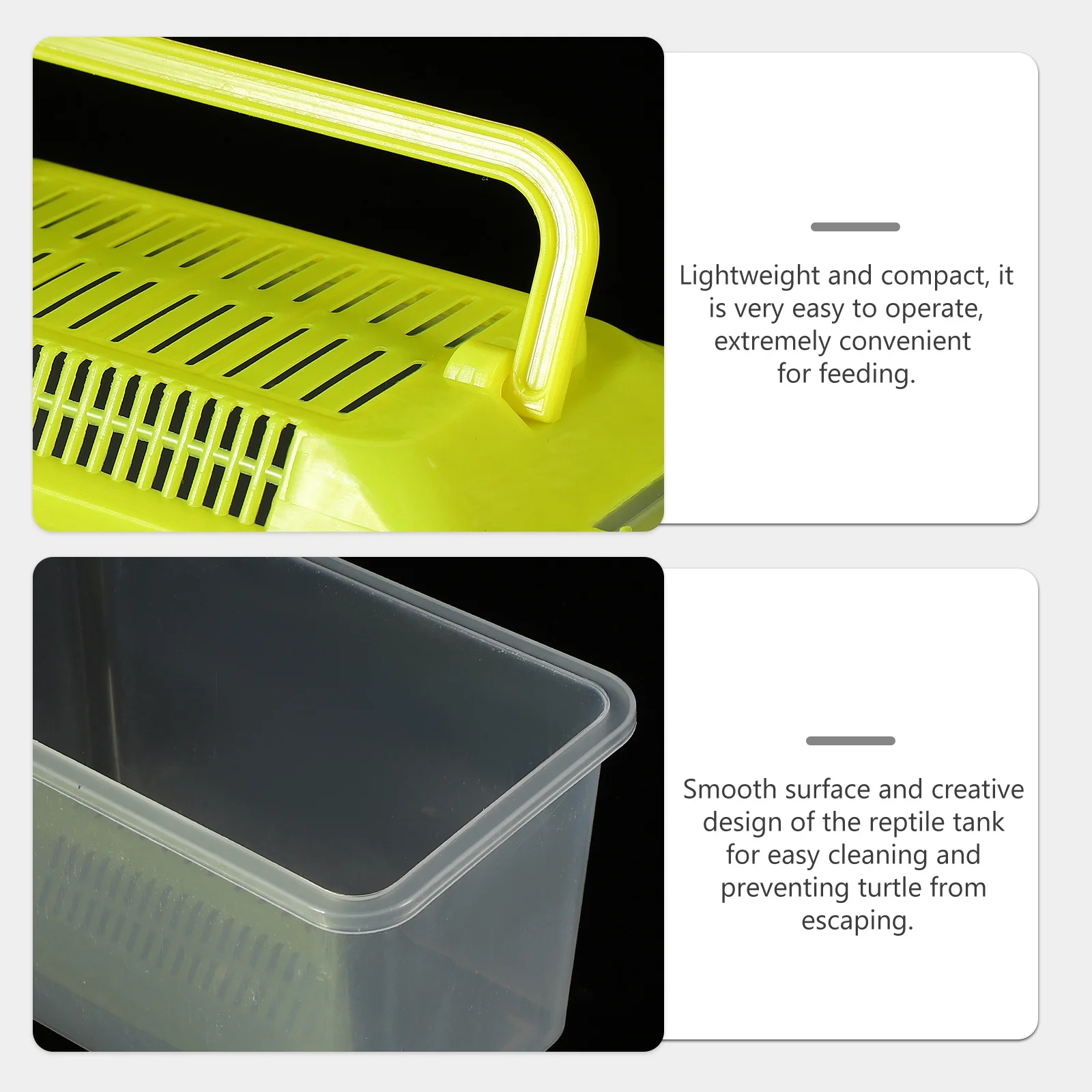 

Plastic Handheld Fish Tank Portable Turtle Feeding Box High-Class Material Support Longer Serving Life Plastic Aquarium